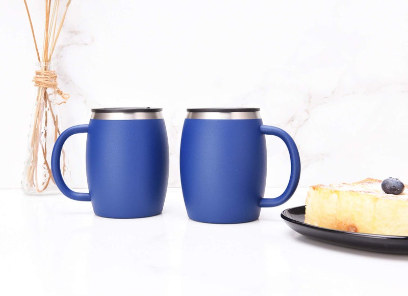 CHILLOUT LIFE Stainless Steel Insulated Coffee Mugs Set of 2 (14oz) â€“ Double Wall Coffee Cups With Spill Resistant Lid & Strong Handle â€“ Shatterproof Cups for Cold Drinks & Hot Beverages - Image 5